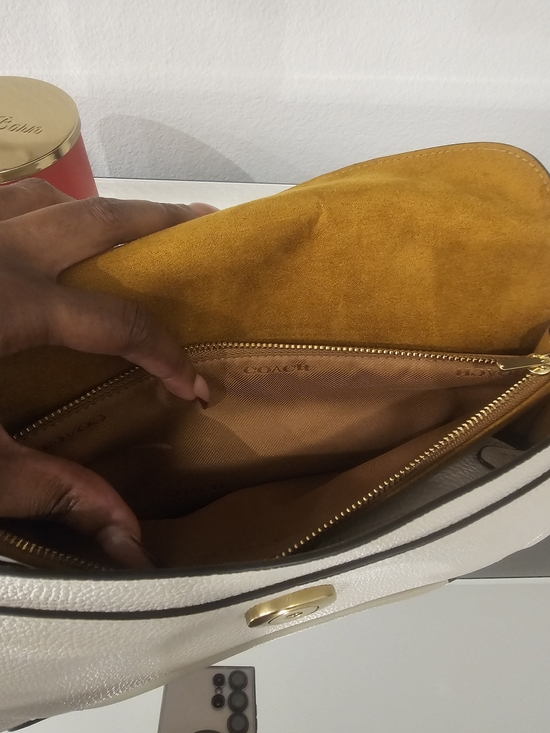 Coach Soft Pebble Leather Tabby Shoulder Bag in Chalk - Picture 4 of 9